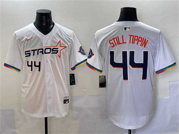 Men%27s Houston Astros #44 Still Tippin White 2025 City Connect Limited Stitched Jersey